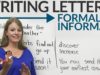 Writing Letters: formal & informal English